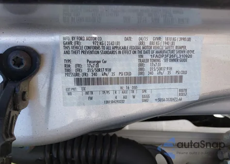 2015 Ford Focus Se из США, поврежденный, VIN 1FADP3F26FL310920